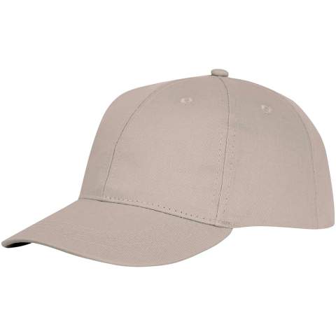 De Ares 6 panel cap - perfect voor alle gelegenheden. Gemaakt van 175 g/m² katoenen keperstof, met ademend vermogen. Met geborduurde oogjes voor optimale ventilatie zorgt de pet ervoor dat je koel en rustig blijft tijdens je buitenactiviteiten. De gestructureerde voorpanelen zorgen voor een goede en stijlvolle pasvorm. Met een hoofdomtrek van 58 cm garandeert hij een pasvorm op maat voor verschillende hoofdmaten. De stoffen klittenbandsluiting is moeiteloos te verstellen, zodat je de perfecte pasvorm kunt bereiken. Een geweldige keuze voor alle evenementen. 