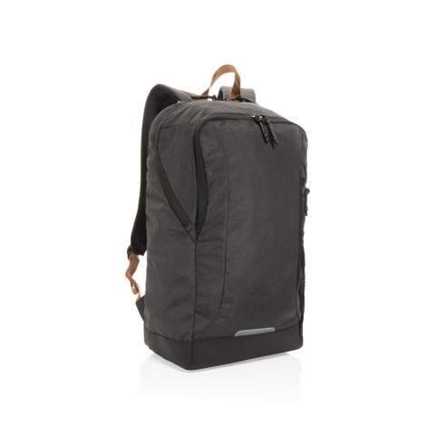 The Impact AWARE™ Urban outdoor backpack has more than enough room to accommodate your gear and has a great outdoor-inspired design. The backpack features a middle zipper compartment and a roomy main compartment. The front zipper pocket offers quick access to your daily essentials. The backpack is made with two tone 50% recycled polyester and the lining is 100% 150D recycled polyester. With AWARE™ tracer that validates the genuine use of recycled materials. Each bag has reused 16.65 0.5L PET bottles. 2% of proceeds of each Impact product sold will be donated to Water.org. PVC free.<br /><br />PVC free: true