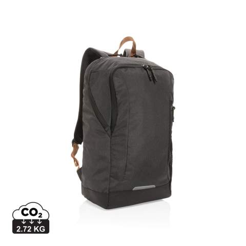 The Impact AWARE™ Urban outdoor backpack has more than enough room to accommodate your gear and has a great outdoor-inspired design. The backpack features a middle zipper compartment and a roomy main compartment. The front zipper pocket offers quick access to your daily essentials. The backpack is made with two tone 50% recycled polyester and the lining is 100% 150D recycled polyester. With AWARE™ tracer that validates the genuine use of recycled materials. Each bag has reused 16.65 0.5L PET bottles. 2% of proceeds of each Impact product sold will be donated to Water.org. PVC free.<br /><br />PVC free: true