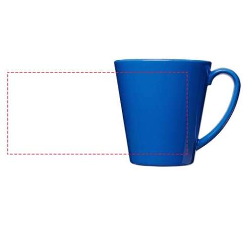 Durable, single-wall plastic mug. Volume capacity is 350 ml. Made in the UK.