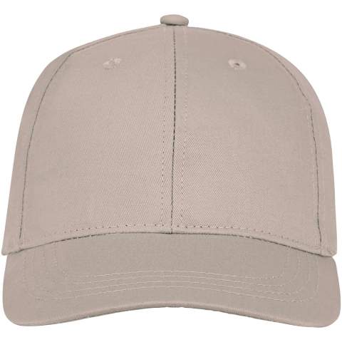 The Ares 6 panel cap – perfect for all events. Made from 175 g/m² cotton twill, it offers breathability. With embroidered eyelets for optimal ventilation, the cap ensures that you stay cool and composed during your outdoor endeavors. Its structured front panels provide a snug and stylish fit. With a head circumference of 58 cm, it guarantees a tailored fit for a variety of head sizes. The fabric hook and loop fastener provide effortless adjustability, allowing to achieve the perfect fit. A great choice for all events. 