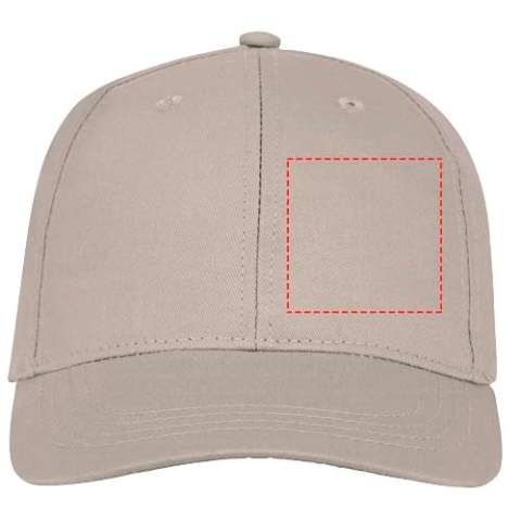 La casquette Ares à 6 panneaux est parfaite pour tous les événements. Fabriquée en sergé de coton 175 g/m², elle offre une bonne respirabilité. Avec des œillets brodés pour une ventilation optimale, la casquette vous permet de rester au frais et serein lors de vos activités de plein air. Ses panneaux frontaux structurés assurent un ajustement confortable et élégant. Avec un tour de tête de 58 cm, elle garantit un ajustement sur mesure pour une variété de tailles de tête. La fermeture auto-agrippante en tissu permet de l'ajuster sans effort, ce qui permet d'obtenir un ajustement parfait. Un excellent choix pour tous les événements. 