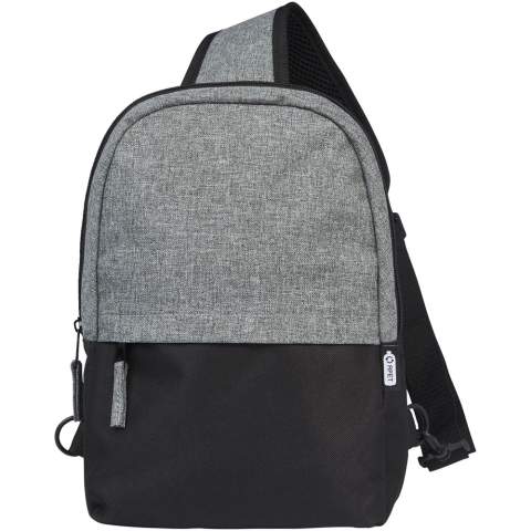 Made from 100% recycled materials on the exterior, the two-tone GRS recycled sling features 1 zippered front pocket, plus a zippered main compartment containing a 12" tablet sleeve. It also has a zippered inner pocket for safe keeping, and with its fully adjustable and padded shoulder strap it's comfortable to carry around.