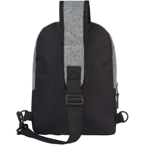 Made from 100% recycled materials on the exterior, the two-tone GRS recycled sling features 1 zippered front pocket, plus a zippered main compartment containing a 12" tablet sleeve. It also has a zippered inner pocket for safe keeping, and with its fully adjustable and padded shoulder strap it's comfortable to carry around.