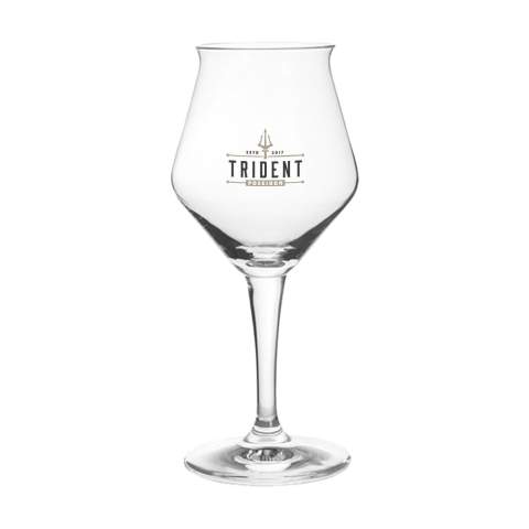 Beer glass with stem. Specially designed for serving chilled speciality beers. The tulip-shape of the glass enhances the taste and smell of the beer. A high quality, clear glass with an attractive appearance. Ideal for use in the hospitality industry. Dispensing size 300ml. Capacity 420ml. Made in Europe.