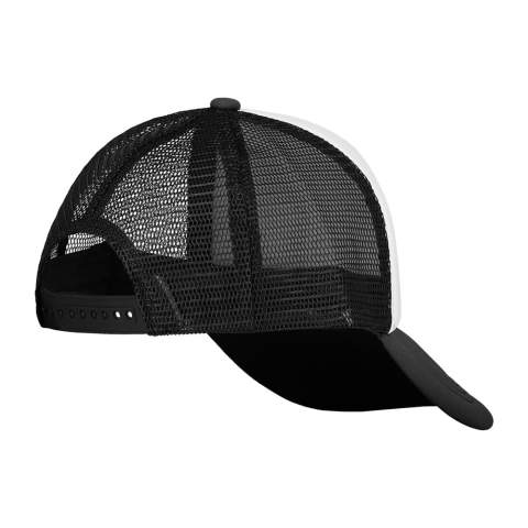 Go retro! Once designed as a promotional give-away to farmers and truck drivers, it now is mostly worn as popular celebrity fashion items. The original trucker cap is made of five baum textile panels  and mesh backside for the extra ventilation you need. The front is very suitable for large prints.