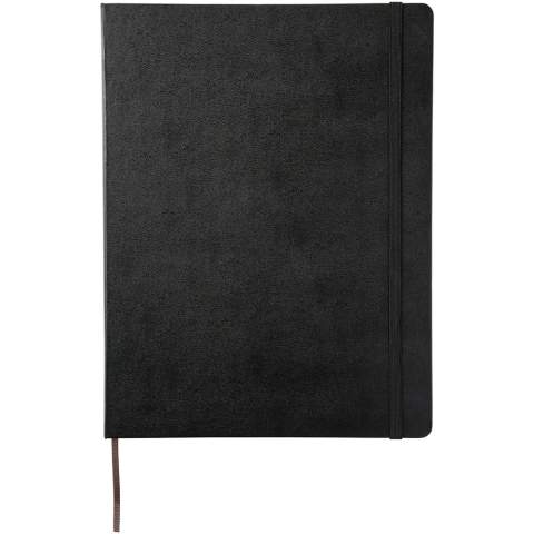 Our extra large Moleskine Classic notebook has the iconic round corners and hard cover. Features an elasticated closure and ribbon book marker. Expandable pocket to the inside back cover. Contains 192 pages of ruled ivory-coloured paper.