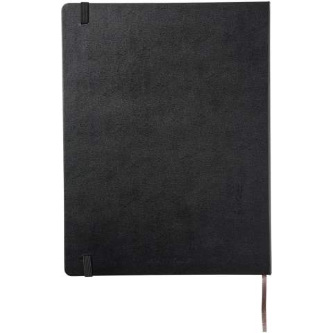 Our extra large Moleskine Classic notebook has the iconic round corners and hard cover. Features an elasticated closure and ribbon book marker. Expandable pocket to the inside back cover. Contains 192 pages of ruled ivory-coloured paper.