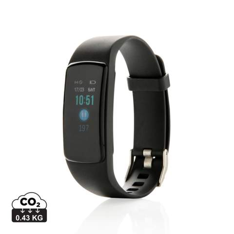 Lichtgewicht en waterdichte (IP67) activity tracker met comfortabel TPE-polsbandje om de armband zowel overdag als 's nachts te dragen. Met eenvoudig te gebruiken 0'96" OLED-kleurenscherm. Inclusief gratis APP in 10 talen om inzicht te krijgen in je prestaties (voor iOS 8.1 en Android 4.4 of hoger). Functies inbegrepen: slaap volgen, stap tellen, afstand, calorietelling, hartslagmeter, bloeddruk, zuurstof in het bloed en stopwatch. Met deze modieuze activity tracker stap je in een gezondere levensstijl. Stand-by tijd van 7 dagen en werktijd tot 3 dagen.<br /><br />HasBluetooth: True