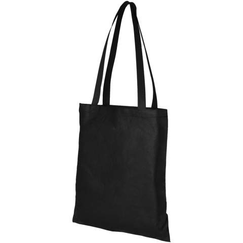 Sie brauchen eine gute Tasche für eine Messe oder Konferenz? Die große Non Woven Tasche Zeus ist die perfekte Wahl. Ihr schlankes Design macht sie zu einem eleganten Modell, das sich für den Transport von leichten Gegenständen wie einem Notebook und einem Stift eignet. Die Henkel sind 29 cm lang und können daher leicht über der Schulter getragen werden. Belastbar bis zu 5 kg.