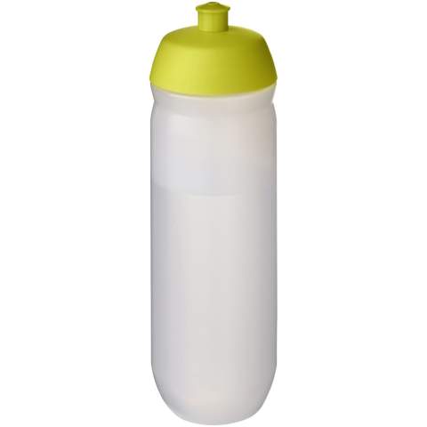 Enkelwandige drinkfles met afschroefbare sportdop. Deze knijpfles is gemaakt van flexibel MDPE-plastic en is perfect voor sportieve omgevingen. Inhoud 750 ml. Gemaakt in het Verenigd Koninkrijk. BPA-vrij. Voldoet aan EN12875-1 en is vaatwasmachinebestendig.