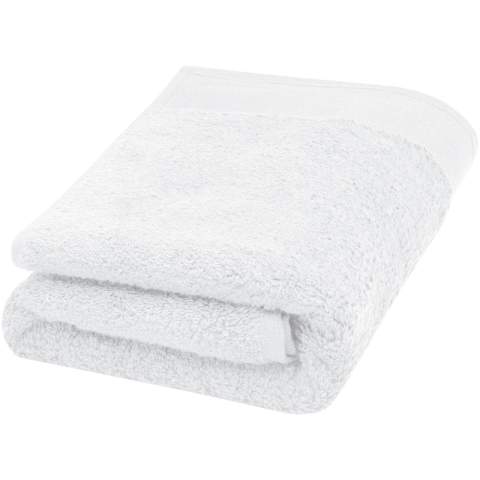 High quality and sustainable 550 g/m² towel that is delightfully thick, silky, and super soft to the skin. This item is certified STANDARD 100 by OEKO-TEX®. It guarantees that the textile product has been manufactured using sustainable processes under environmentally friendly and socially responsible working conditions and is free from harmful chemicals or synthetic materials. Available in a variety of beautiful colours to refine any home or hotel bathroom. The towel is dyed with a waterless dyeing process that reduces freshwater demand and prevents the large volumes of polluted water that are typical of water-based dyeing processes. Towel size: 50x100 cm. Made in Europe.