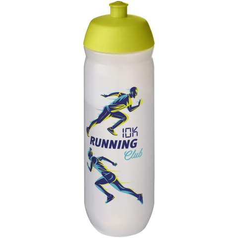 Bouteille de sport à paroi unique avec bouchon à visser à rabat. Fabriquée en plastique MDPE flexible, cette bouteille compressible est parfaite pour les environnements sportifs. Capacité de 750 ml. Fabriquée au Royaume-Uni. Sans BPA. Conforme à la norme EN12875-1. Lavable au lave-vaisselle.