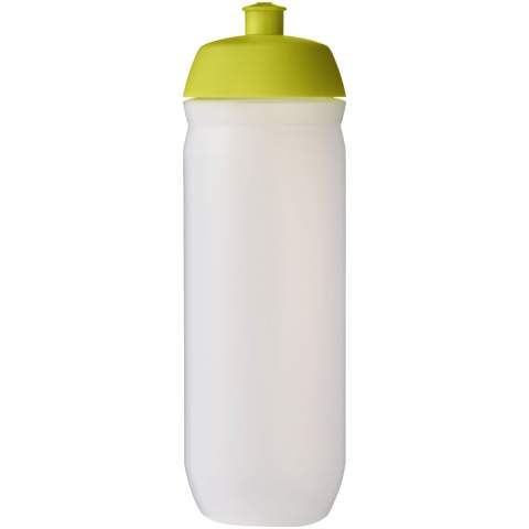 Enkelwandige drinkfles met afschroefbare sportdop. Deze knijpfles is gemaakt van flexibel MDPE-plastic en is perfect voor sportieve omgevingen. Inhoud 750 ml. Gemaakt in het Verenigd Koninkrijk. BPA-vrij. Voldoet aan EN12875-1 en is vaatwasmachinebestendig.