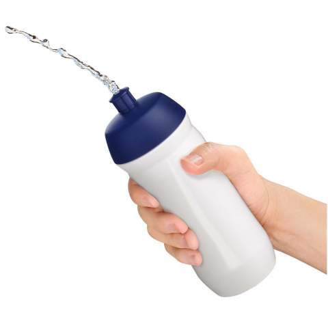 Enkelwandige drinkfles met afschroefbare sportdop. Deze knijpfles is gemaakt van flexibel MDPE-plastic en is perfect voor sportieve omgevingen. Inhoud 750 ml. Gemaakt in het Verenigd Koninkrijk. BPA-vrij. Voldoet aan EN12875-1 en is vaatwasmachinebestendig.