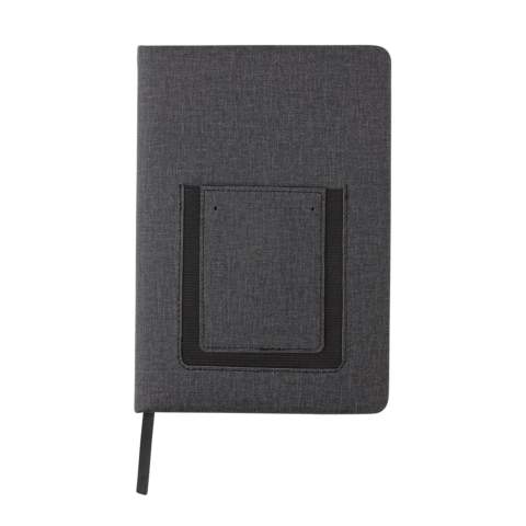 Luxe A5-notebook met telefoonvak en kaartvak. Met 80 vellen/160 crèmekleurige pagina's van 78 g/m2. inclusief bladwijzer.<br /><br />NotebookFormat: A5<br />NumberOfPages: 160<br />PaperRulingLayout: Gelinieerde pagina's