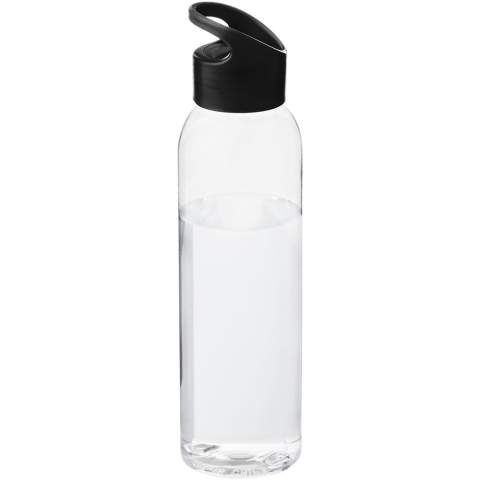 The clear Sky colour-pop water bottle is made of Eastman Tritan™, making this bottle BPA-free, light, durable and impact-resistant. The bottle is single-walled and holds 650 ml of liquid, and it fits in the side pocket of most backpacks, as well as in most car cup holders. The twist-on lid ensures easy opening and closing, and has a built-in carrying handle. 