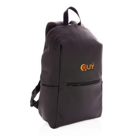 Dieser klassisch moderne und gefütterte Rucksack aus glattem PU verfügt über ein 15,6-Zoll-Laptopfach, ein geräumiges Hauptfach sowie 2 Innentaschen und 2 Stiftschlaufen. Mit Mesh gepolsterter Rücken und verstellbare Träger. Außen 100% VE. Innen aus 100% 210D Polyester. PVC-frei.<br /><br />FitsLaptopTabletSizeInches: 15.6<br />PVC free: true