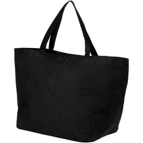 The Maryville tote bag is a good alternative to the single-use plastic bag. It leaves enough space for printing logos or texts, and the non-woven fabric makes the tote bag solid for a wide range of uses. The handles are 18 cm, which means that the tote bag can be easily carried by hand or over the shoulder. Furthermore, the large main compartment makes it easy to store multiple items. In short: the ideal bag for shopping or a day at the beach or park. Resistance up to 10 kg weight.