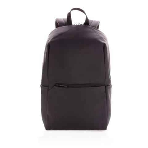 Dieser klassisch moderne und gefütterte Rucksack aus glattem PU verfügt über ein 15,6-Zoll-Laptopfach, ein geräumiges Hauptfach sowie 2 Innentaschen und 2 Stiftschlaufen. Mit Mesh gepolsterter Rücken und verstellbare Träger. Außen 100% VE. Innen aus 100% 210D Polyester. PVC-frei.<br /><br />FitsLaptopTabletSizeInches: 15.6<br />PVC free: true