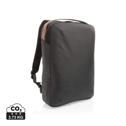 Mit diesem eleganten Rucksack im minimalistischen Design sehen Sie im Büro und unterwegs immer gut aus. Genießen Sie bequemes Reisen mit diesem Rucksack, der mit gepolsterten Schultergurten und gepolstertem Rückenteil ausgestattet ist. Das Hauptfach verfügt über ein 15,6"-Laptopfach und zwei offene Netztaschen. Oben auf befindet sich ein PU-Griff. Das Außenmaterial und das Futter bestehen aus recyceltem Polyester. Mit AWARE™ Tracer, der die Verwendung tatsächlich recycelter Materialien bestätigt. Zudem werden 2% des Erlöses jedes verkauften Impact-Produkts mit AWARE™ Tracer an Water.org gespendet. PVC frei<br /><br />FitsLaptopTabletSizeInches: 15.6<br />PVC free: true