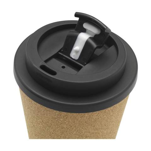 WoW! Natural and reusable coffee-to-go cup. The outside of the cup is made from cork, which is both biodegradable and renewable. The inside of the cup is made from a compostable material called polylactide (PLA). The two are fused together using a patented technique (which does not involve the use of glue) to create a double wall that is not only durable, but also keeps your drink warm for hours. Capacity 350 ml.  About PLA  Polylactide, or Polylactic Acid (PLA) is a thermoplastic aliphatic polyester derived from renewable resources. What does this mean? It means that PLA is a biodegradable material made from corn starch produced by plants - natural and renewable. Lactic acid is produced by the fermentation of that corn starch, creating the fibres used to make PLA. Each item is supplied in an individual brown cardboard box.