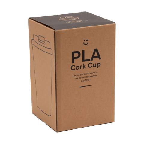 WoW! Natural and reusable coffee-to-go cup. The outside of the cup is made from cork, which is both biodegradable and renewable. The inside of the cup is made from a compostable material called polylactide (PLA). The two are fused together using a patented technique (which does not involve the use of glue) to create a double wall that is not only durable, but also keeps your drink warm for hours. Capacity 350 ml.  About PLA  Polylactide, or Polylactic Acid (PLA) is a thermoplastic aliphatic polyester derived from renewable resources. What does this mean? It means that PLA is a biodegradable material made from corn starch produced by plants - natural and renewable. Lactic acid is produced by the fermentation of that corn starch, creating the fibres used to make PLA. Each item is supplied in an individual brown cardboard box.