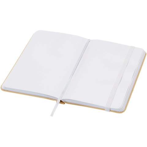 The Reed A6 recycled cardboard hard cover notebook with rounded corners is not only an office essential but also a great opportunity to promote your brand. The notebook has 96 blank sheets of 70 g/m2 paper and a soft-feel cover. Comes with an elastic closure and a ribbon marker.