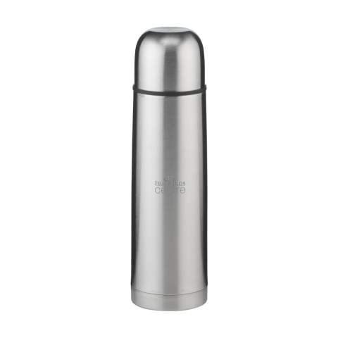 Bouteille thermo à double paroi en acier inoxydable et isolé sous vide. Donc incassables et solides. Le vide entre les parois isole le contenu et garde votre boisson chaude ou froide pendant longtemps. Avec bouchon/gobelet et système verseur pratique. Anti-fuite. Capacité 500 ml. Par pièce dans une boîte.