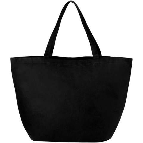 The Maryville tote bag is a good alternative to the single-use plastic bag. It leaves enough space for printing logos or texts, and the non-woven fabric makes the tote bag solid for a wide range of uses. The handles are 18 cm, which means that the tote bag can be easily carried by hand or over the shoulder. Furthermore, the large main compartment makes it easy to store multiple items. In short: the ideal bag for shopping or a day at the beach or park. Resistance up to 10 kg weight.