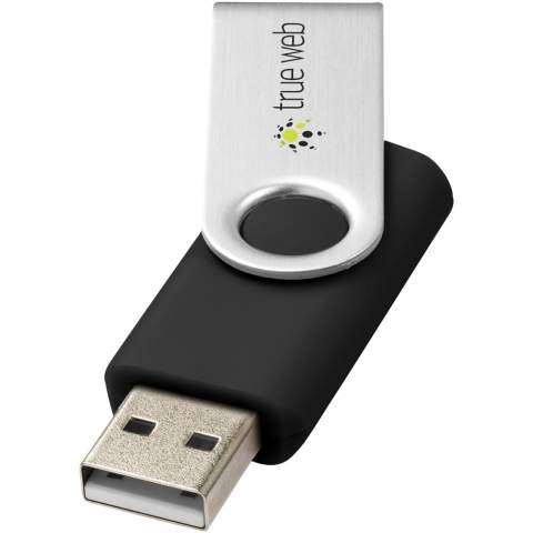 Clé USB Rotative. Version 2.0. Vitesse d'écriture de plus de 2,92Mo/sec, et vitesse de lecture de plus de 9,76 Mo/sec. Afin de faciliter votre manutention, les clés non marquées sont livrées séparément des conditionnements.