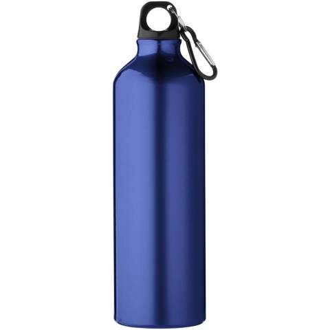 Rester hydraté à tout moment est possible avec cette bouteille d'eau de 770 ml en aluminium durable et légère. C'est le compagnon idéal pour l'exercice, les excursions d'une journée ou au bureau. La bouteille Oregon à paroi simple a un effet de finition mate et offre beaucoup d'espace pour ajouter tout type de logo. Attachez solidement le mousqueton (ne convient pas pour l'escalade) à un sac pour éviter de le perdre. Sans BPA, testé et approuvé par la législation allemande sur la sécurité alimentaire (LFGB), et testé pour la teneur en phtalates conformément à la réglementation REACH.