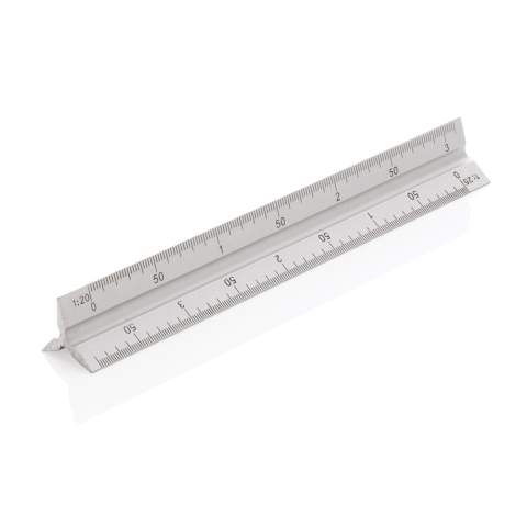 15cm Aluminiumlineal mit 5 verschiedenen Skalen (1:20, 1:25, 1:50, 1:75 und 1:100); 1 Seite ist für die Werbeanbringung vorgesehen.<br /><br />PVC free: true