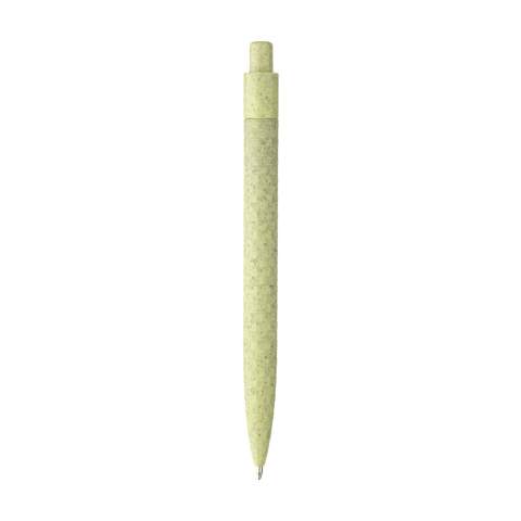 Eco-friendly, blue ink ballpoint pen made from 60% wheat straw and 40% ABS. The barrel, clip and push-button are made from the leftover stalks of harvested wheat. Supplied with a generously sized clip for printing a logo or text.