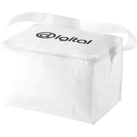 Compact cooler bag suitable for up to 6 cans.