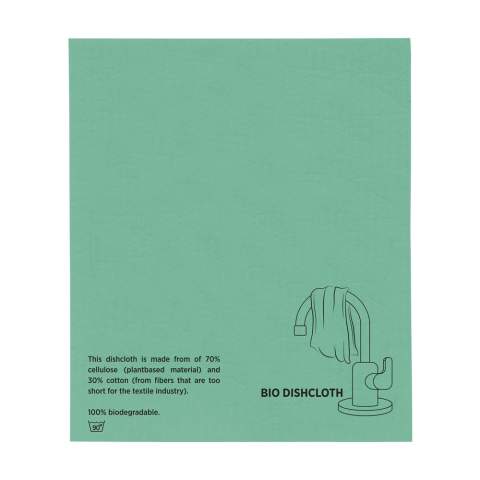WoW! Dieses Bio-Spültuch besteht zu 70% aus Zellulose und zu 30% aus Baumwollabfällen. Zellulose ist das am häufigsten vorkommende organische Polymer auf der Erde und ein wesentlicher Bestandteil der Zellwände von Pflanzen und vielen Algenarten. Zellulose wird hauptsächlich für die Papierherstellung verwendet. Die Baumwollabfälle bestehen aus Baumwollfasern, die zu kurz sind, um in der Textilindustrie verwendet zu werden. Dieses Tuch ist ein perfekter, nachhaltiger Ersatz für das alltägliche Spültuch, das oft Plastik enthält. Das Bio-Spültuch ist bis 90 Grad waschbar und hunderte Male wiederverwendbar. Wenn das Spültuch ausgetauscht werden muss, kann es in der Biotonne entsorgt werden. Das Produkt ist biologisch abbaubar und löst sich innerhalb von 6 bis 8 Wochen vollständig auf. Made in Schweden.