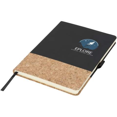 Stylish A5-size hard cover notebook with PU lower part. Features a matching colour elastic closure, ribbon marker, 80 sheets (80gsm) cream colour lined paper and an expandable pocket at the back to keep small notes. Packed in a black box. .