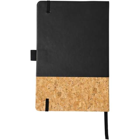 Stylish A5-size hard cover notebook with PU lower part. Features a matching colour elastic closure, ribbon marker, 80 sheets (80gsm) cream colour lined paper and an expandable pocket at the back to keep small notes. Packed in a black box. .