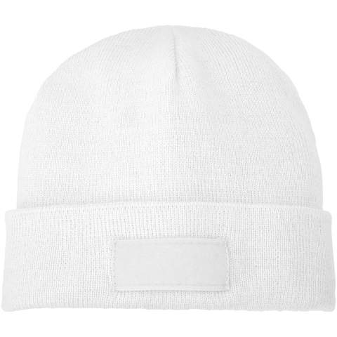 The Boreas beanie with patch does not only keeps you warm and cozy but also offers a canvas for personal branding. Made from 1x1 rib knit of acrylic, the beanie is warm and durable. The contrast fabric patch woven from polyester, offers a great opportunity for presenting your logo or other branding. Embrace comfort, individuality, and practicality with the Boreas beanie.