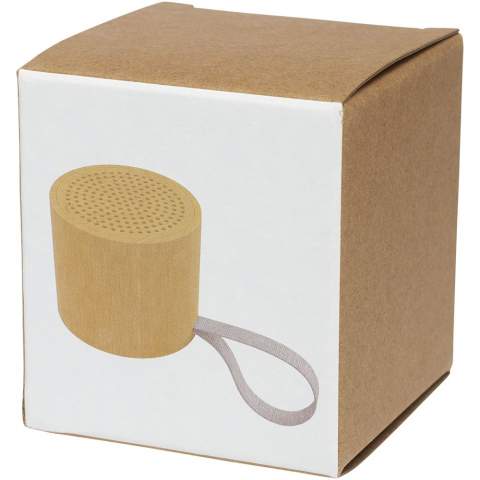 Bamboo Bluetooth® speaker with a 3W output and excellent sound quality. The built-in 500 mAh battery allows up to 3 hours of usage at maximum volume on a single charge. Bluetooth® 5.0 working range is up to 10 meters. Packaged in a gift box and delivered with an instruction manual (both made of sustainable material). Micro-USB charging cable is included. Since bamboo is a natural product, there may be slight variations in colour and size per item, which may affect the final decoration outcome. 