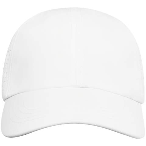 Casquette cool fit Mica 6 panel GRS recycled, fabriquée en microfibre de polyester recyclé certifiée GRS de 110 g/m². Les panneaux arrière présentent des trous découpés au laser pour une ventilation optimale, ce qui vous permet de rester au frais et à l'aise pendant les activités de plein air. Conçue pour s'adapter confortablement à un tour de tête de 58 cm, la fermeture à boucle métallique permet des ajustements faciles et sûrs. La certification GRS garantit une chaîne d'approvisionnement 100 % certifiée, de la matière première à nos techniques d'impression, ce qui en fait un choix plus durable.