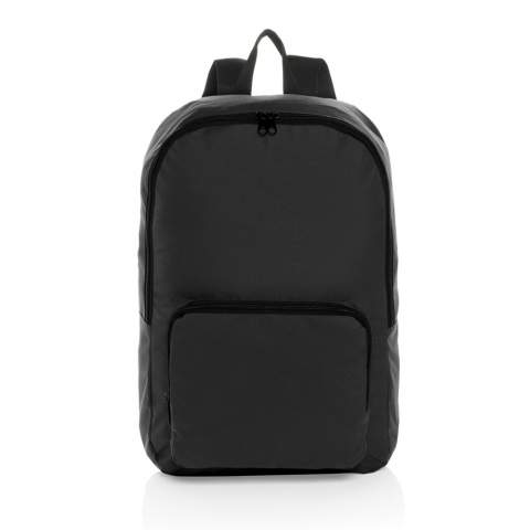 The Dillon foldable classic backpack is your ultimate travel companion. Lightweight and packable, crafted from durable 300D recycled polyester, this versatile bag is designed for seamless adventures. The backpack features 1 main compartment and a zippered front pocket. Foldable so easy to take with you if you need more added capacity. Made with 100% recycled polyester embedded with the AWARE™ tracer. 2% of proceeds of each Aware™ product sold will be donated to Water.org. PVC free.<br /><br />PVC free: true