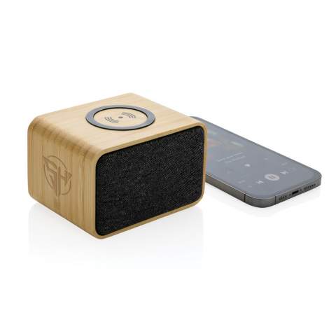 3W wireless speaker with integrated 5W wireless charger on top. Made with FSC® 100% bamboo exterior, RCS (Recycled Claim Standard) certified recycled ABS and PET. Total recycled content: 37% based on total item weight. RCS certification ensures a completely certified supply chain of the recycled materials. The speaker is equipped with a 1200 mAh battery to ensure up to 5 hours of playing time and BT5.0 for smooth connection and clear sound. Connection range up to 10 metres. With mic and pick up function to answer calls. Packed in FSC mix kraft box. Including 100 cm GRS certified recycled TPE charging cable. Item and accessories 100% PVC free.<br /><br />HasBluetooth: True<br />WirelessCharging: true<br />NumberOfSpeakers: 1<br />SpeakerOutputW: 3.00<br />PVC free: true