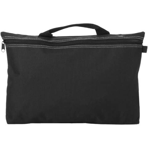 The Orlando conference bag is a product that thanks to the large print area can easily steal the show at any conference, trade fair or other events. Orlando is made of strong, versatile 600D polyester, closes and opens with a zipper and has a convenient pen loop on the bag's exterior. It offers enough space to store papers of up to A4 size and, besides this, the bag is easy to carry using the carry handle.   
 