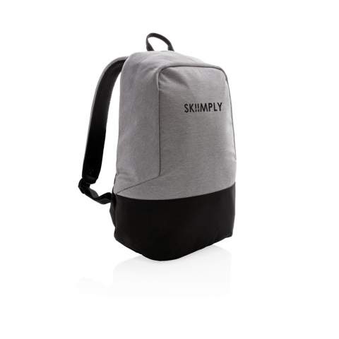 Go to school or off to work carrying all your daily essentials safely protected in this anti-theft backpack. Includes 15" padded laptop pocket. This lightweight and durable backpack features compact and minimalist construction. Incorporating RFID protected sleeve pockets. Made out of 600D two tone polyester & PVC free.<br /><br />FitsLaptopTabletSizeInches: 15.6<br />PVC free: true