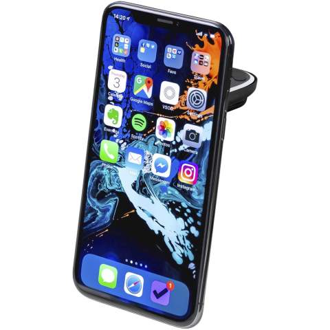 Support magnétique, en aluminium, pour téléphone en voiture. Le clip se fixe facilement à la grille d'aération de la voiture, et la plaque métallique se fixe au dos du téléphone ou de la coque du téléphone. Le support peut ne pas être compatible avec tous les types de housses/étuis de téléphone.