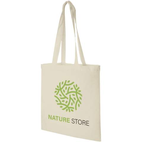 The Madras tote bag is the perfect bag to give away during any event, conference or to use as a shopping bag for small groceries. The cotton density of 140 g/m² cotton makes the bag sturdy, long-lasting and suitable to carry heavy items in the main compartment. With the 30 cm long shoulder handles this tote bag is easy to carry around. Made in India and OEKO-Tex certified. Resistance up to 5kg weight.