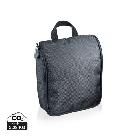 1680D polyester, eight compartments including stainless steel hook.<br /><br />PVC free: true