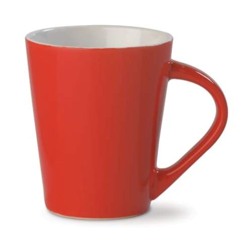 Bright red mug from the 'Nice' collection. Conical style.