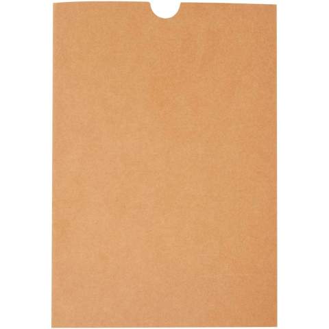 Notitieboek in A5 formaat met cover gemaakt van RPET-stof. Bevat 96 vellen 70 g/m² gerecycled papier met gelijnde lay-out, een penlus en lint. Verpakt in een kartonnen hoes.